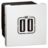 羅格朗開關插座 奧特 陶瓷白 方形雙口USB充電插座 