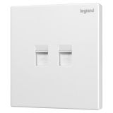 羅格朗開關插座 逸景零售 玉蘭白 二位電腦插 超五類