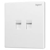 羅格朗開關插座 逸景零售 玉蘭白 電話電腦插 超五類