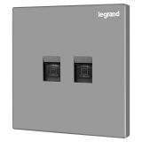 羅格朗開關插座 逸景零售 深砂銀 二位六類電腦插