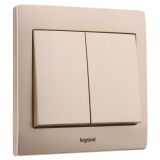 羅格朗開關插座 美淳 爍金 二位單控 二開單控開關 10AX