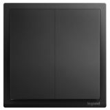 羅格朗開關插座 朗淳 碳素黑 二位單控開關 二開單控 16AX