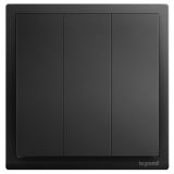 羅格朗開關插座 朗淳 碳素黑 三位單控開關 三開單控 10AX