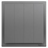 羅格朗開關插座 朗淳 深砂銀 四位單控 四開單控開關 