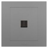 羅格朗開關插座 輕藝 深砂銀 一位電話插