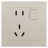 羅格朗開關(guān)插座 輕藝 粉鉑金 帶雙控開關(guān)連體二三插座 五孔帶開