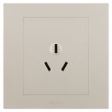 羅格朗開關(guān)插座 輕藝 粉鉑金 三扁插座 三孔插座 10A