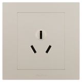 羅格朗開關(guān)插座 輕藝 粉鉑金 三扁插座 三孔插座 16A