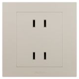 羅格朗開關(guān)插座 輕藝 粉鉑金 雙聯(lián)二扁插座 四孔插座 10A