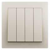 羅格朗開關(guān)插座 博蘊(yùn) 粉鉑金 四位單控開關(guān) 四開單控 10AX