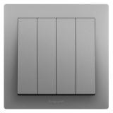 羅格朗開關(guān)插座 博蘊(yùn) 深砂銀 四位單控開關(guān) 四開單控 10AX