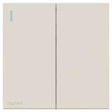 羅格朗開關插座 暢境  奶油白 二位單控帶指示開關 二開單控 16AX