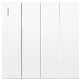 羅格朗開關插座 暢境  玉蘭白 四位單控帶指示開關 四開單控 16AX