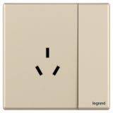 羅格朗開關(guān)插座 智繪  粉鉑金 帶開關(guān)三扁插座 三孔插座 10A