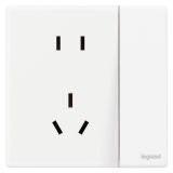 羅格朗開關(guān)插座 智繪  陶瓷白 帶開關(guān)連體二三插座