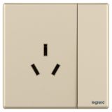 羅格朗開關(guān)插座 智繪  粉鉑金 帶開關(guān)三扁插座 三孔插座 16A