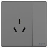 羅格朗開關(guān)插座 智繪  深砂銀 帶開關(guān)三扁插座 三孔插座 16A