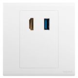 羅格朗開(kāi)關(guān)插座 仕藝 陶瓷白 HDMI+USB(連接)插座