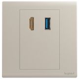 羅格朗開(kāi)關(guān)插座 仕藝 粉鉑金 HDMI+USB(連接)插座