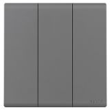 羅格朗開關(guān)插座 綺蘊(yùn) 深砂銀 三位單控開關(guān) 三開單控 16AX