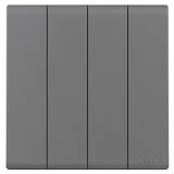 羅格朗開關(guān)插座 綺蘊(yùn) 深砂銀 四位單控開關(guān) 四開單控 16AX