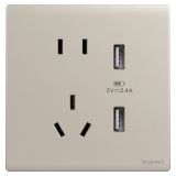 羅格朗開關插座 綺蘊 粉鉑金 帶二三插USB充電插座 五孔USB插座