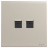 羅格朗開關插座 茗畫 粉鉑金 二位電腦插