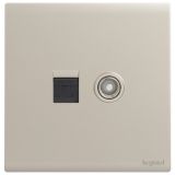 羅格朗開關插座 簡悅 粉鉑金 電腦電視插