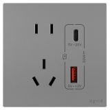 羅格朗開關插座 維翼 深砂銀 帶二三插Type A+C USB充電插座 五孔Type A+C USB 30W