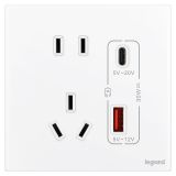 羅格朗開關插座 維翼 冰白玉 帶二三插Type A+C USB充電插座 五孔Type A+C USB 30W