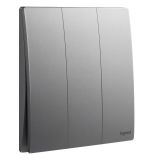 羅格朗開關插座 未萊 深砂銀 三位單控開關 三開單控 10AX