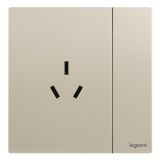 羅格朗開(kāi)關(guān)插座 逸景Plus 粉鉑金 帶開(kāi)關(guān)三扁插座 三孔帶開(kāi) 10A