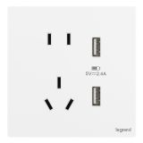 羅格朗開(kāi)關(guān)插座 逸景Plus 陶瓷白 帶二三插USB充電插座 五孔USB插座