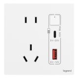 羅格朗開(kāi)關(guān)插座 逸景Plus 陶瓷白 帶二三插Type A+C USB充電插座 45W