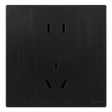 羅格朗開(kāi)關(guān)插座 逸景Plus 拉絲黑 連體二三插座 五孔插座 10A