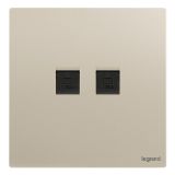 羅格朗開關插座 逸景Plus 粉鉑金 二位電腦插