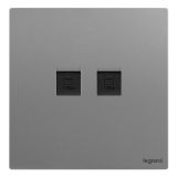 羅格朗開關插座 仕典Plus 深砂銀 二位電腦插