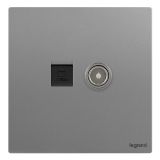 羅格朗開關插座 仕典Plus 深砂銀 電腦電視插