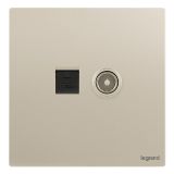 羅格朗開關插座 逸景Plus 粉鉑金 電腦（六類）電視插