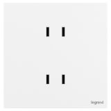 羅格朗開關插座 仕典Plus 陶瓷白 雙聯二扁插座 四孔插座 10A