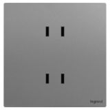 羅格朗開關插座 仕典Plus 深砂銀 雙聯二扁插座 四孔插座 10A