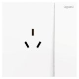 羅格朗開關插座 博軾 陶瓷白 帶開關三扁插座 三孔帶開 10A