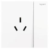 羅格朗開關插座 博軾 陶瓷白 帶開關三扁插座 三孔帶開 16A