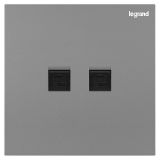 羅格朗開關插座 博軾 深砂銀 二位電腦插（六類）