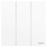 羅格朗開關(guān)插座 淺央 陶瓷白 三位單控開關(guān) 三開單控 10AX