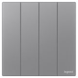 羅格朗開關(guān)插座 淺央 煙云玉 四位單控開關(guān) 四開單控 10AX