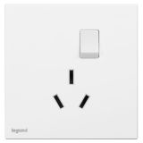 羅格朗開關插座 仕典工程 玉蘭白 帶開關三扁插座 三孔帶開 16A