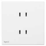 羅格朗開關插座 仕典工程 玉蘭白 雙二扁插座 四孔插座 10A