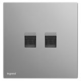 羅格朗開關插座 仕典工程 深砂銀 二位電腦插（超五類）