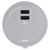 羅格朗軌道插座 LPT系列 圓形USB適配器 銀色